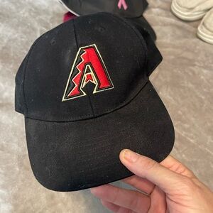 Black Baseball Cap with Red Logo